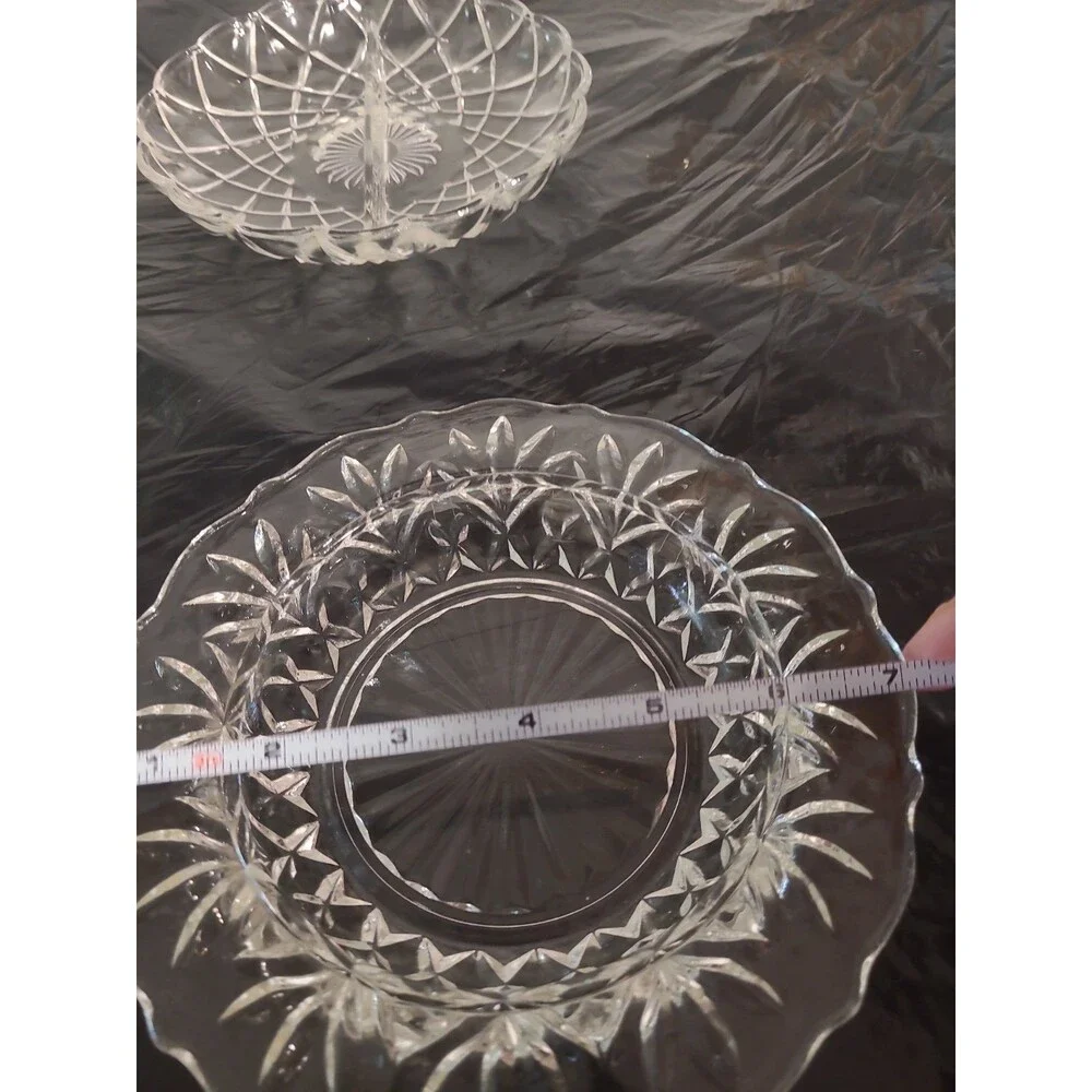 3 Relish/candy Pressed Glass Serving Dishes
